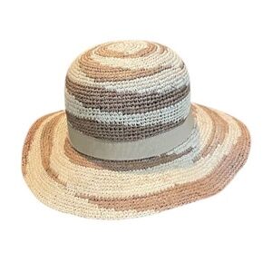 Tirabasso Made In Italy TWO TONES Sun‎ Hat With Ribbon